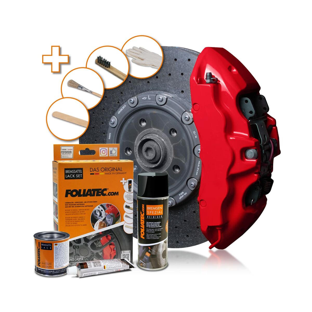 Painting set Foliatec Brake Calipers 3 Pieces Red