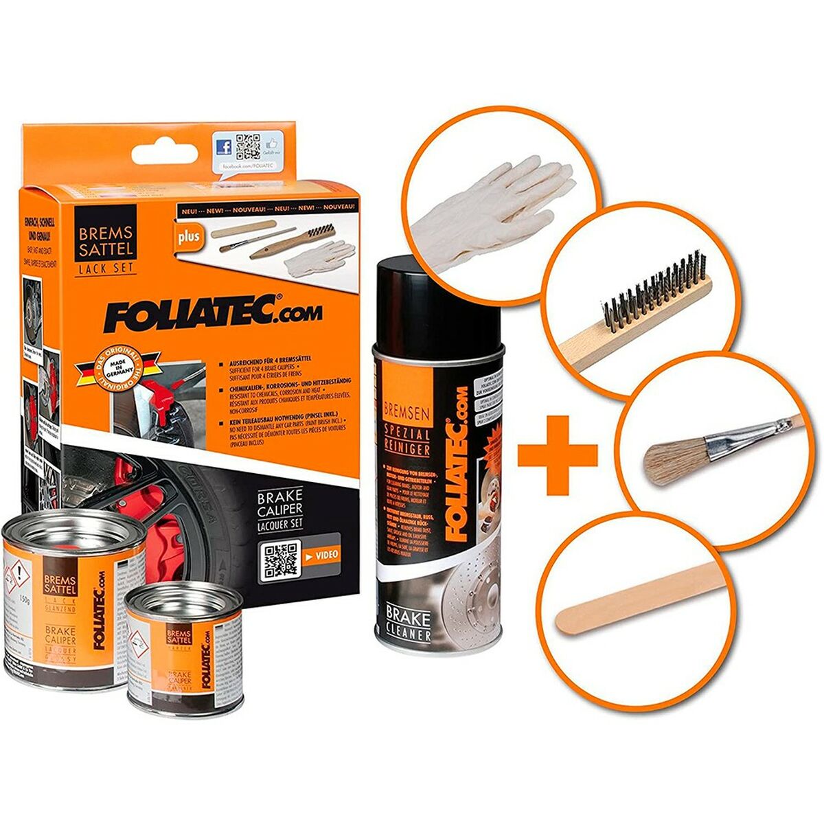 Painting set Foliatec Brake Calipers 3 Pieces Red