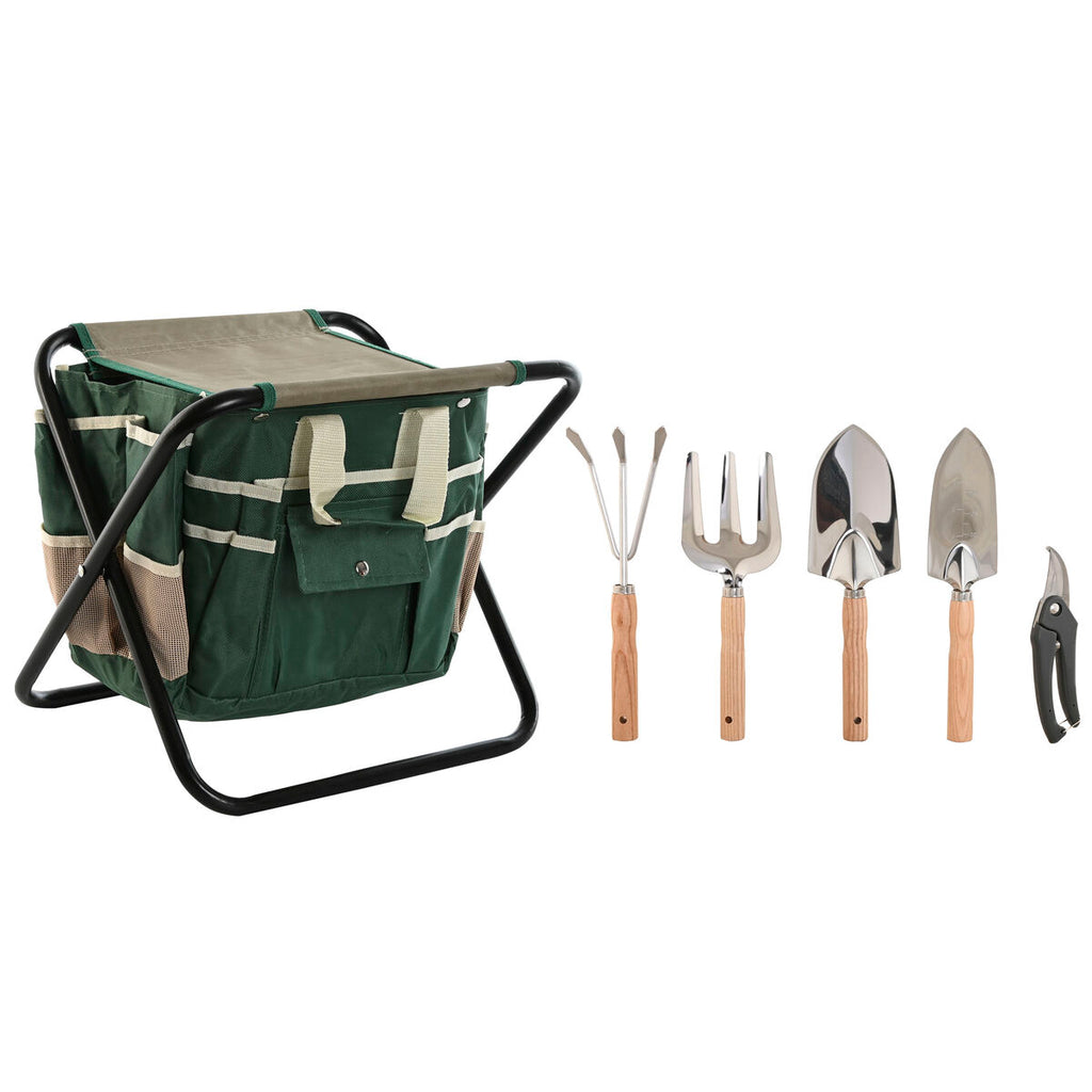 Garden tool kit Home ESPRIT 7 Pieces Black Green Silver