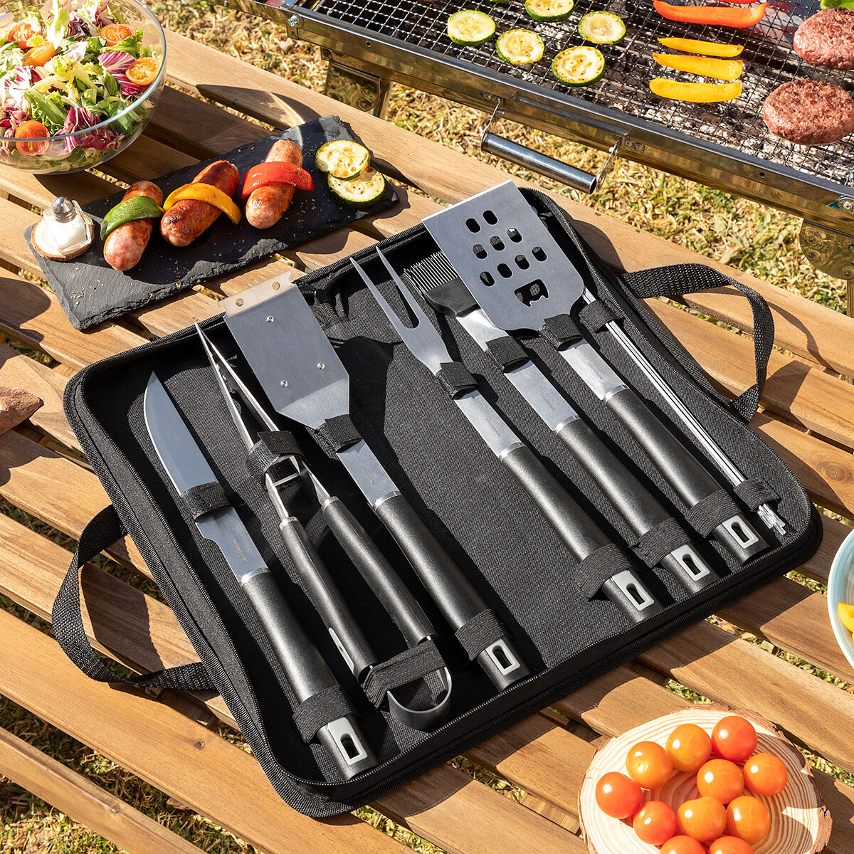 BBQ Utensils Kit with Case BBSet 12 Pieces