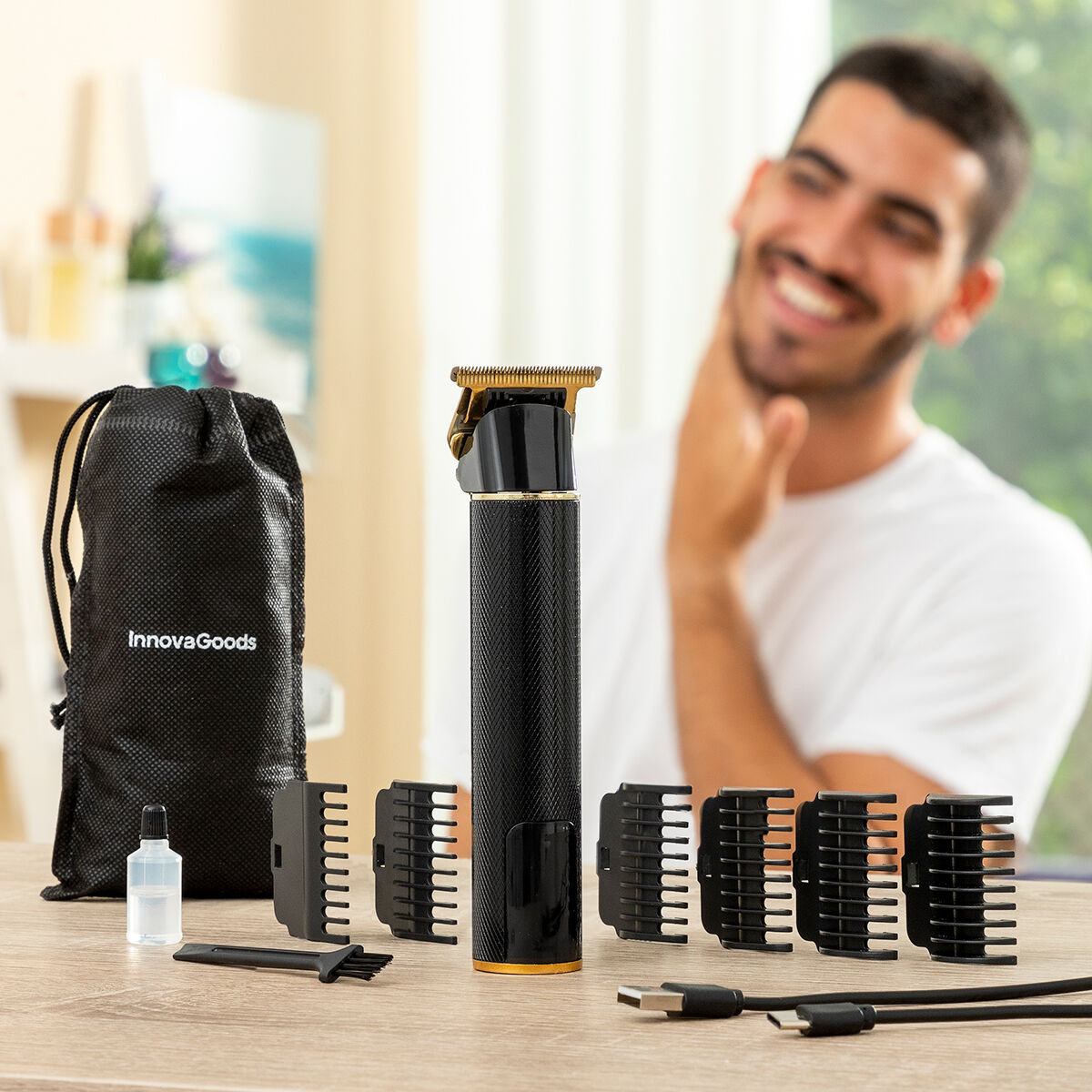 Professional Rechargeable Hair Clipper with Accessories