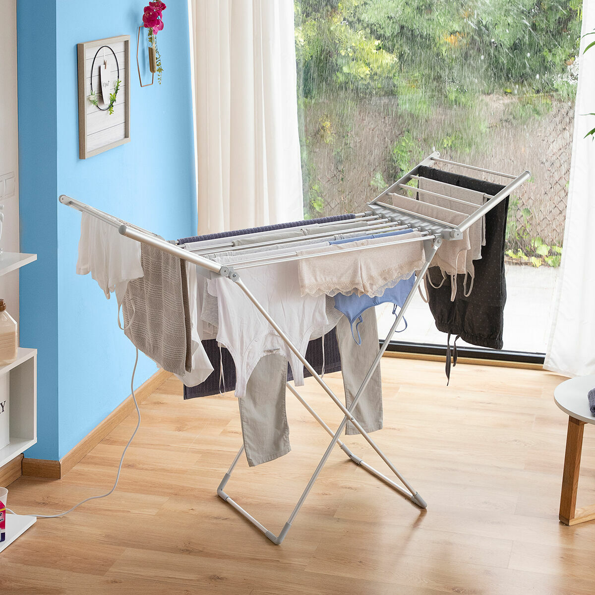 Folding Electric Drying Rack with Wings Drywing 20 Bars 230 W