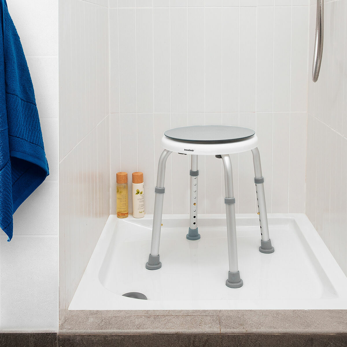 Rotating and Adjustable Bathroom Stool