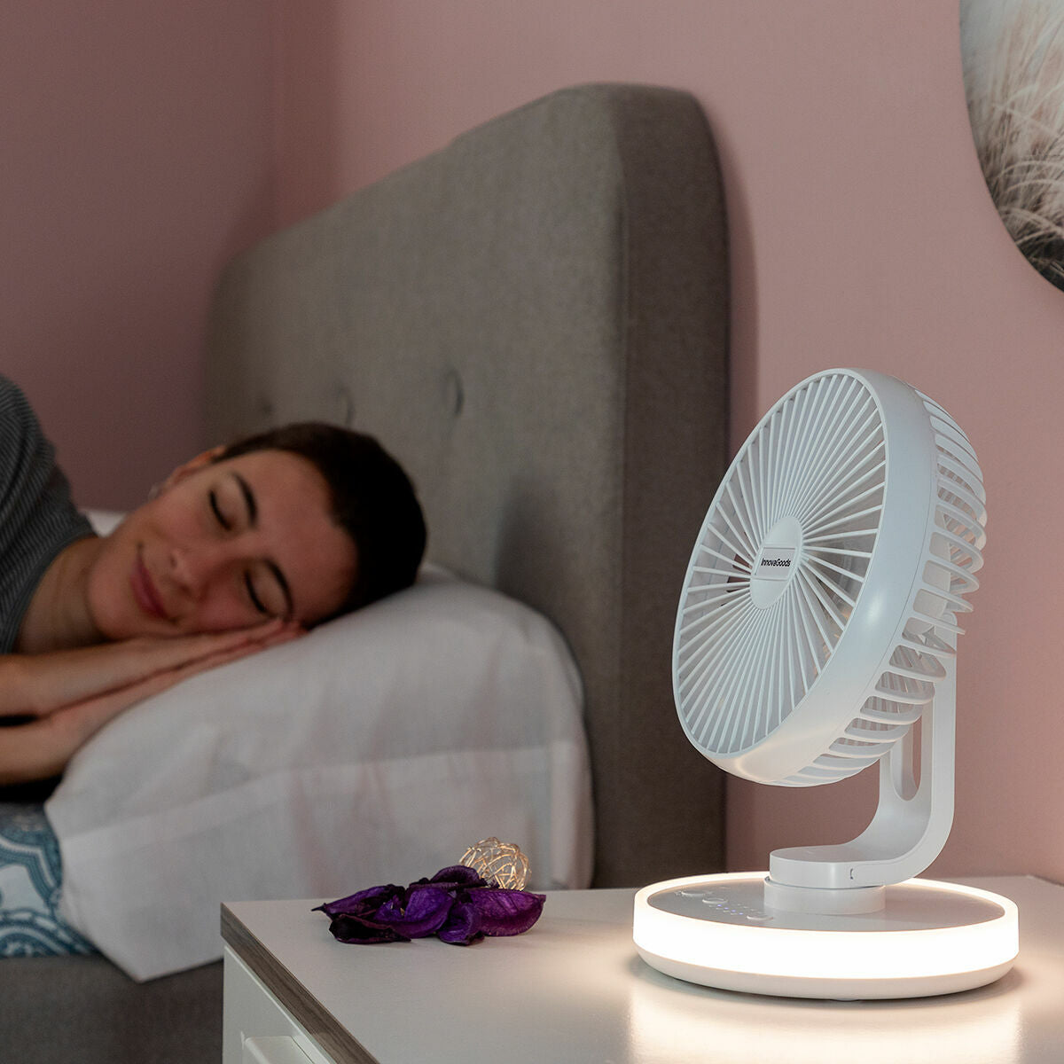 Rechargeable Desk Fan with LED