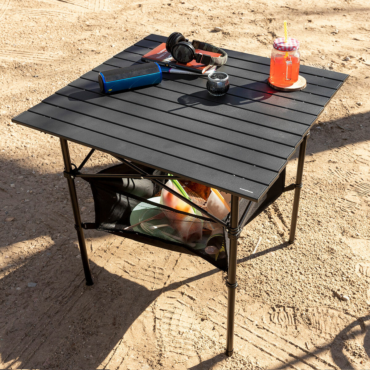 Folding Camping Table with Basket and Cover Folble