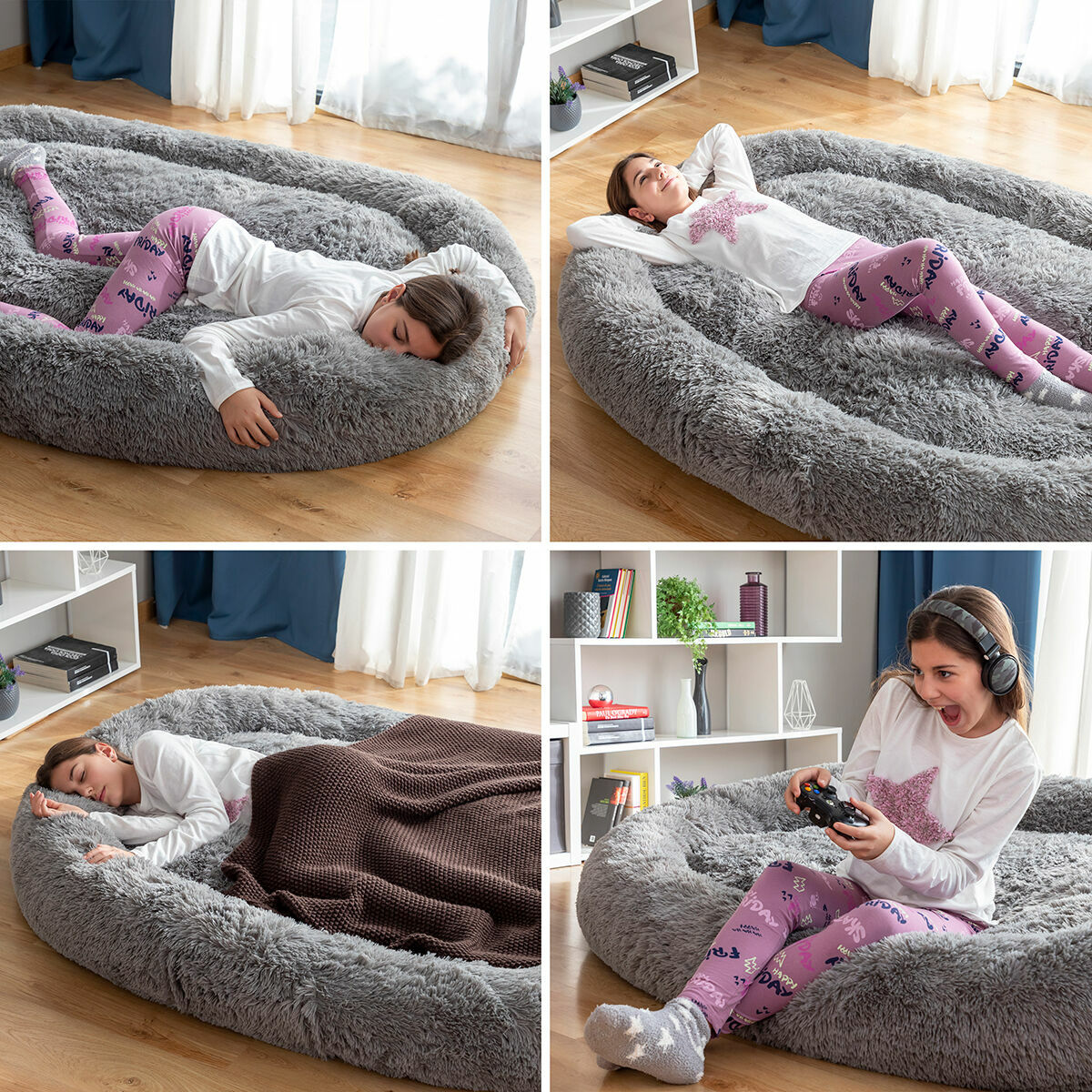 Human Dog Bed XX Grey