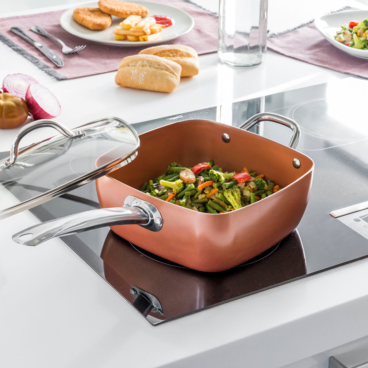 All-Purpose Copper Pan Set 5 in 1 Coppans 4 Pieces