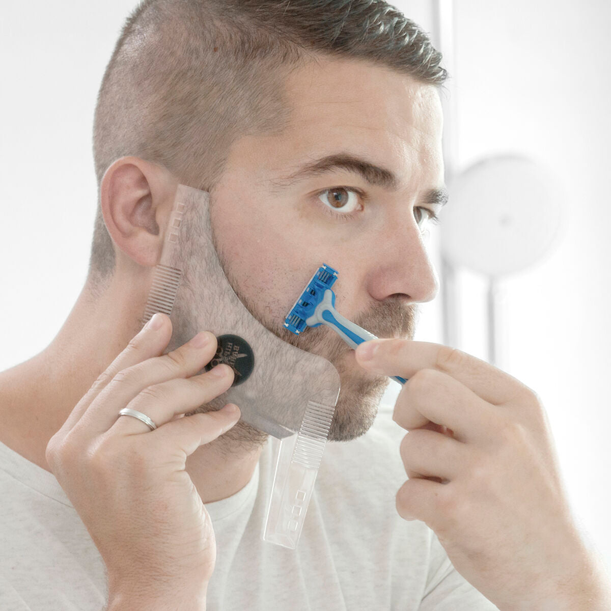 Plantilla de barba de barbero hipster para afeitarse