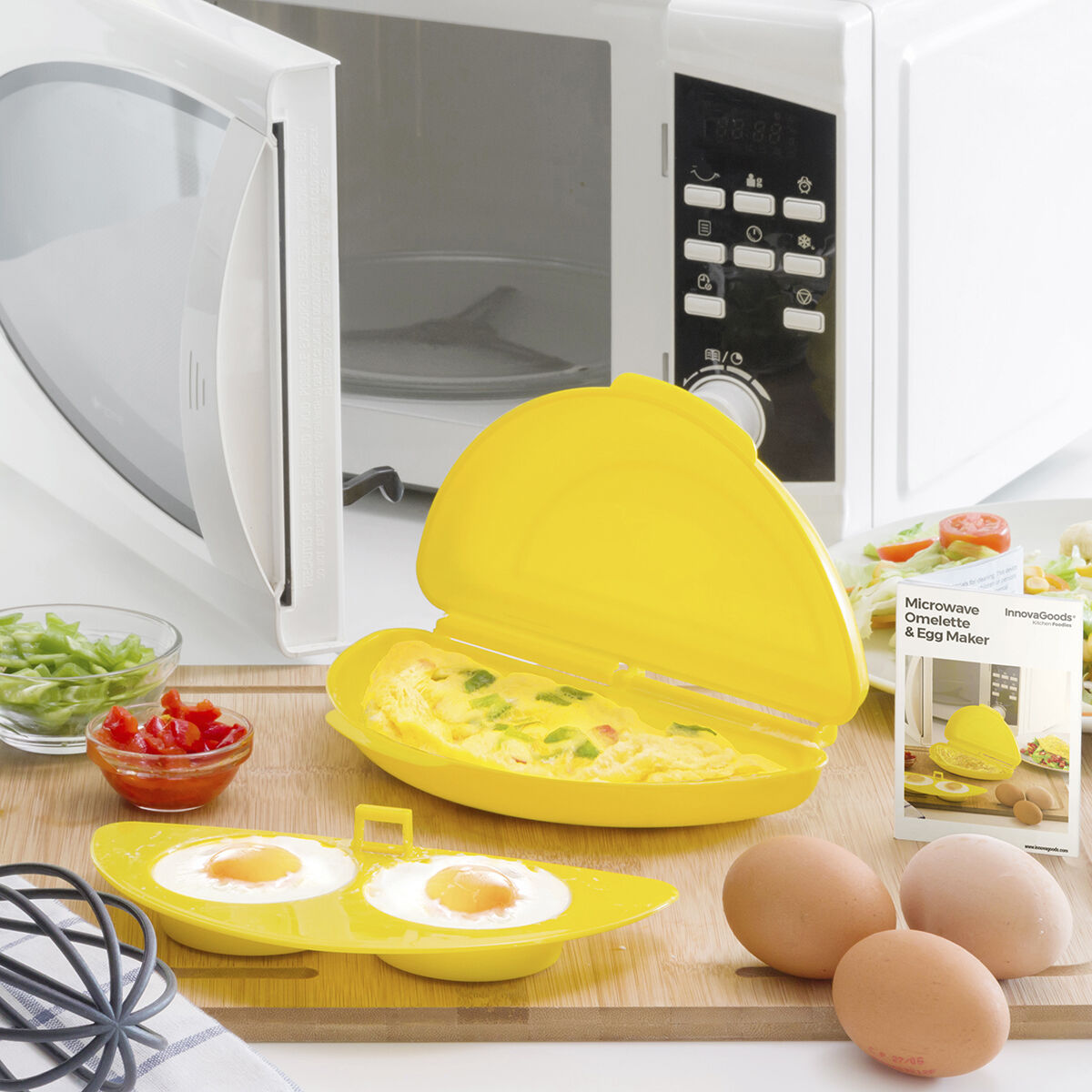 Mikrohullámú omlett- és tojáskészítő 