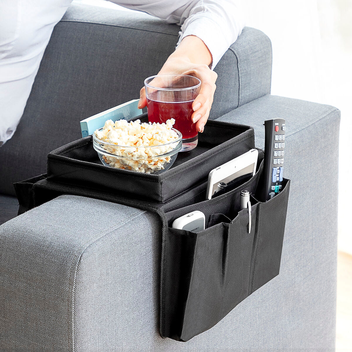 Sofa Tray with Organiser for Remote Controls