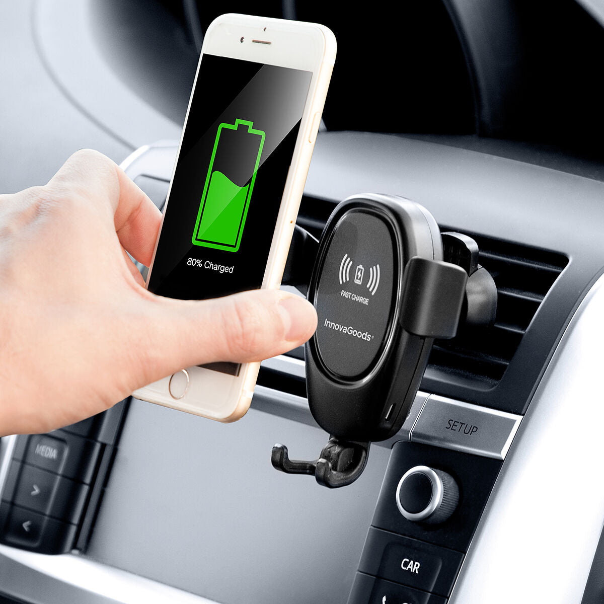 Mobile Phone Holder with Wireless Charger for Cars