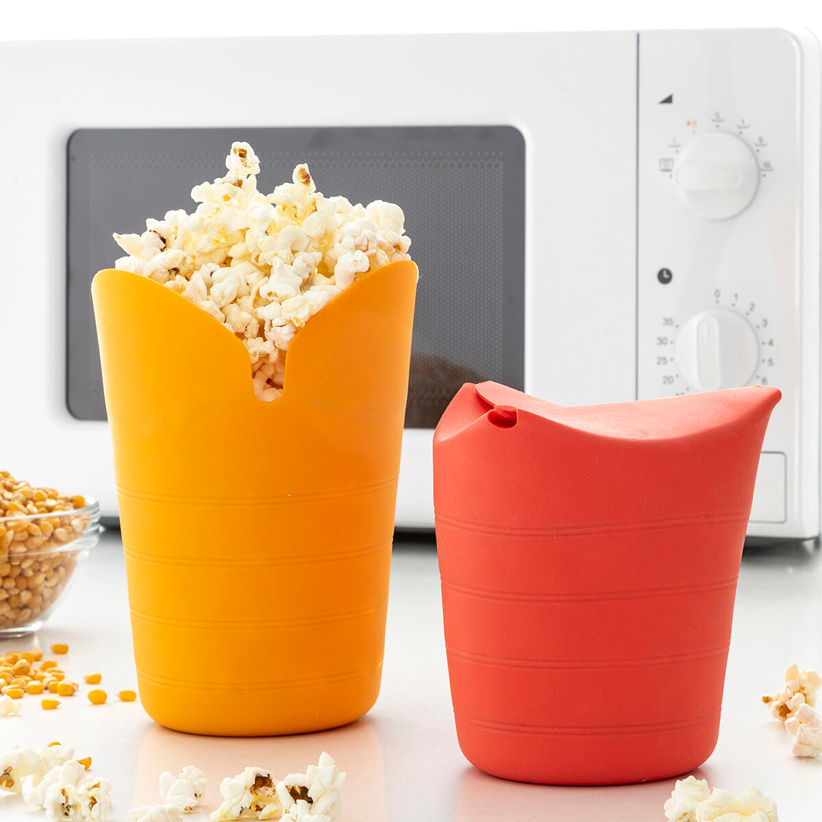 Opvouwbare siliconen popcornpoppers Popbox (verpakking van 2)