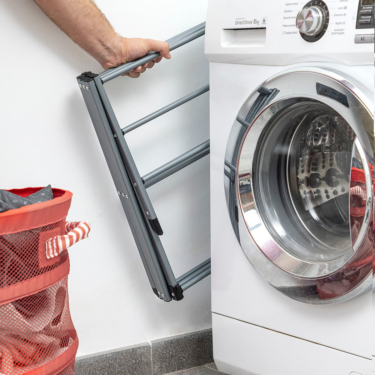 Folding and Extendable Metal Clothes Dryer with 3 Levels 11 Bars