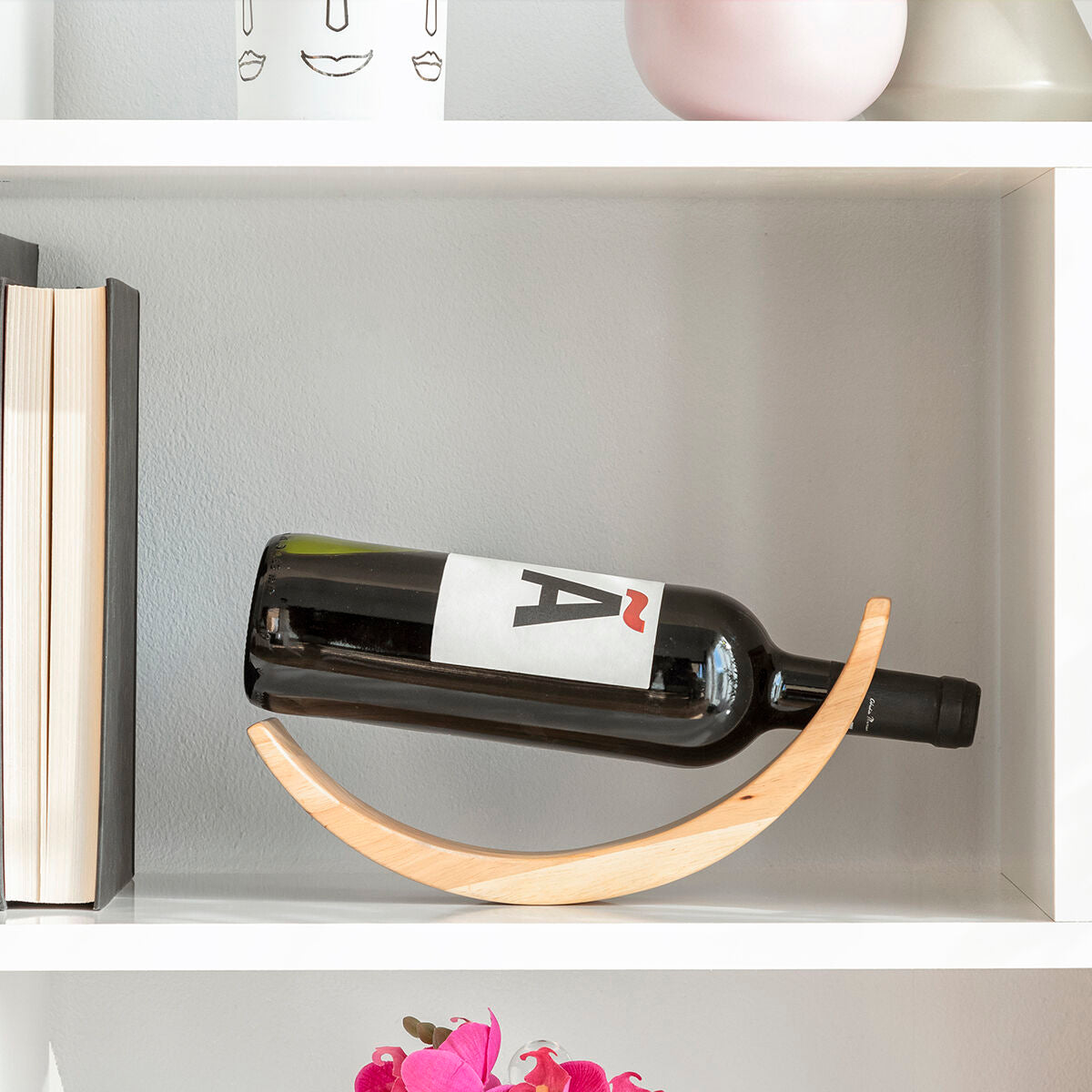 Floating Wooden Wine Bottle Holder