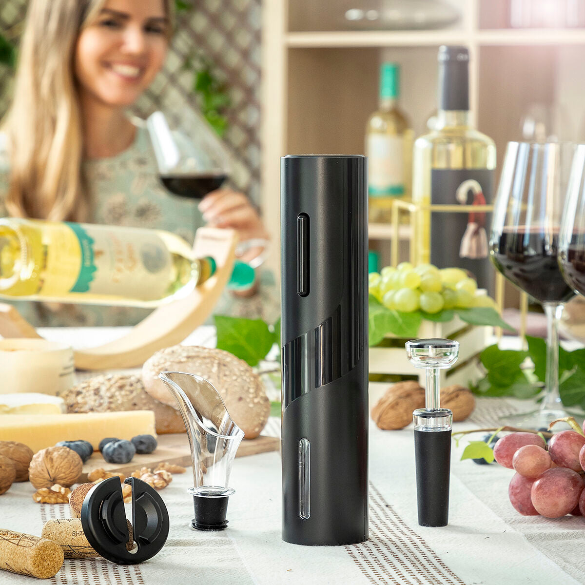 Electric Corkscrew with Accessories for Wine Corking