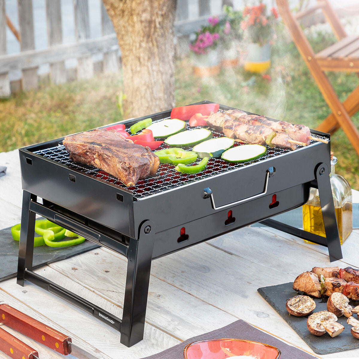 Folding Portable Barbecue for use with Charcoal