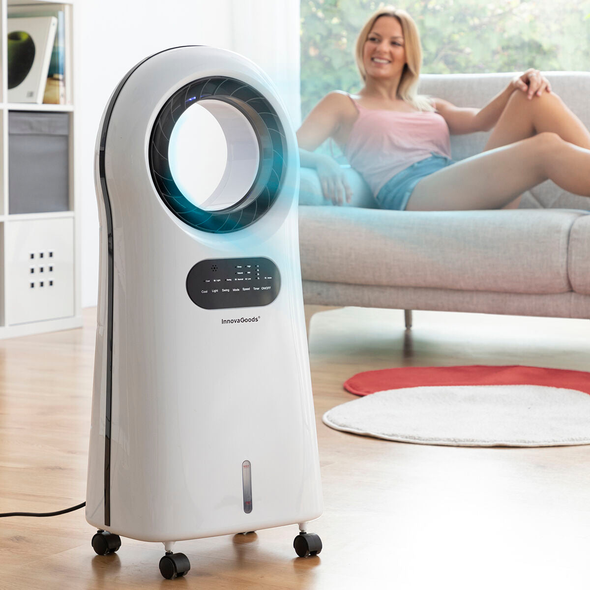 Bladeless, Evaporative Air Conditioner with LED