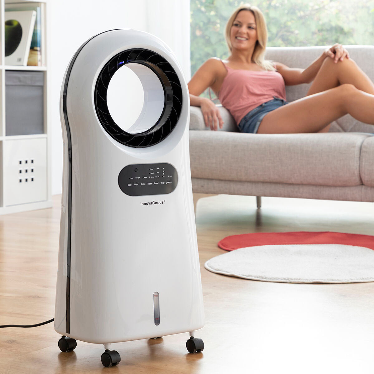 Bladeless, Evaporative Air Conditioner with LED