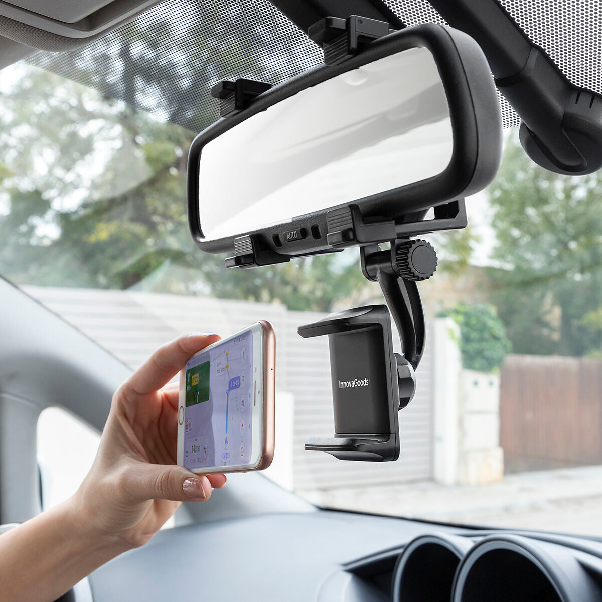 Smartphone Holder for Rearview Mirror Stropp