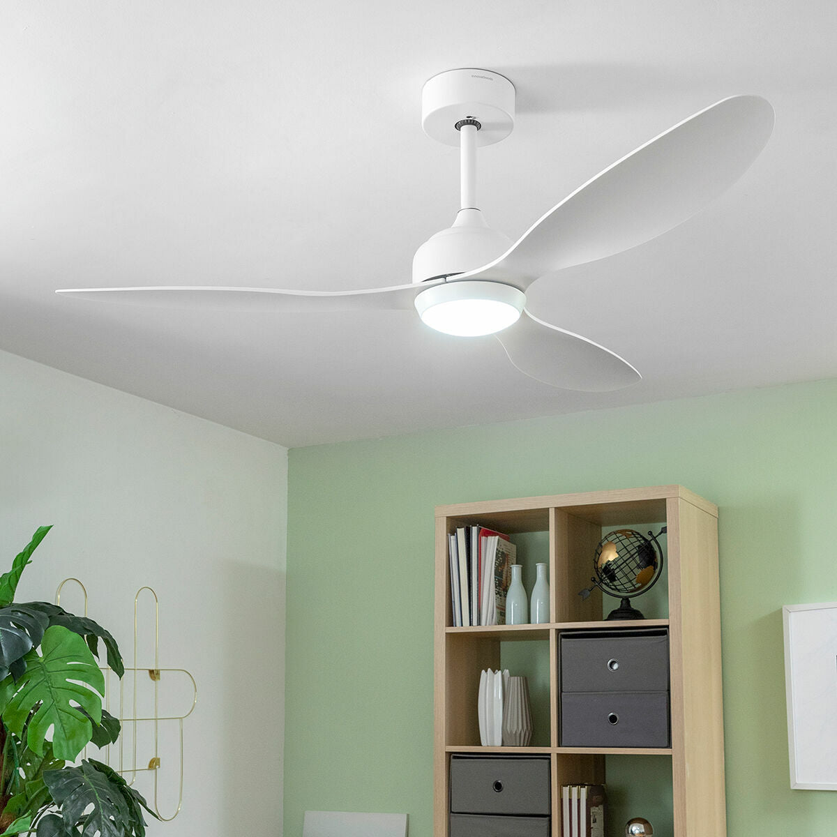 LED Ceiling Fan with 3 ABS Blades Flaled White 36 W 52" Ø132 cm