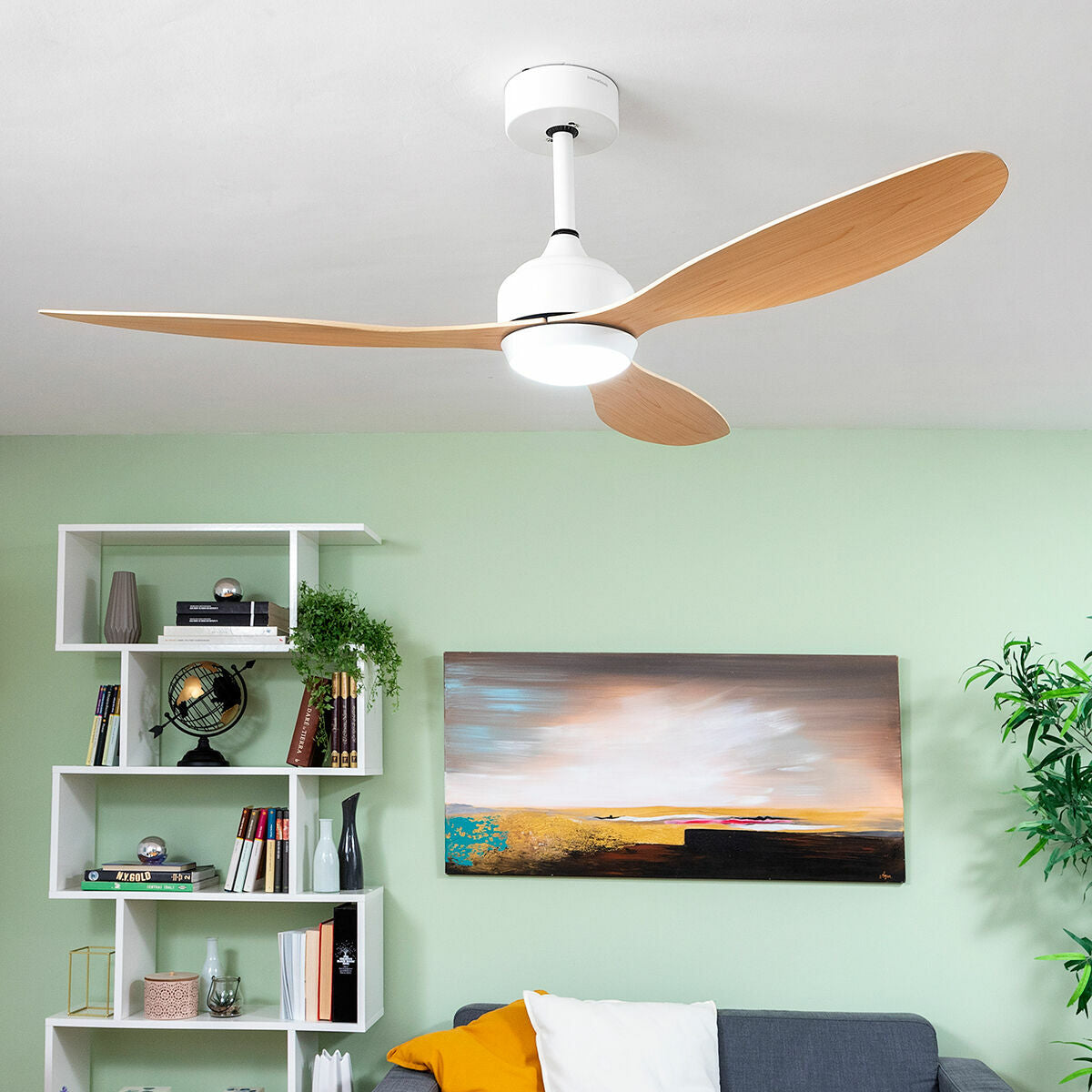 Ventilador de techo LED con 3 aspas ABS Wuled Wood 36 W 52" Ø132 cm