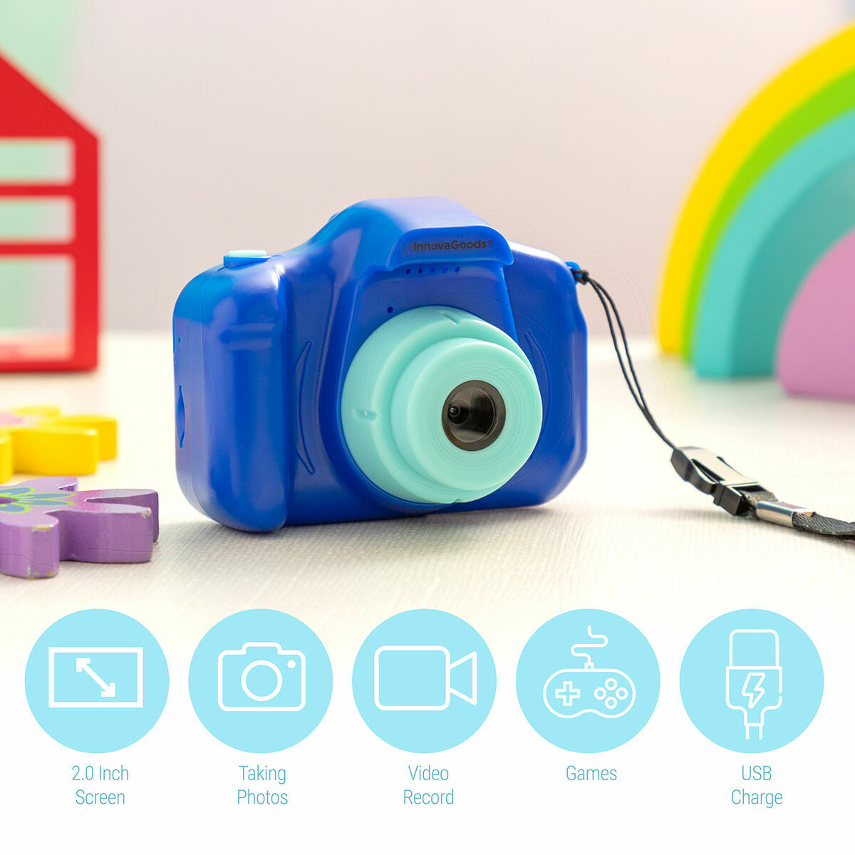 Rechargeable Kids' Digital Camera with Games Kiddak