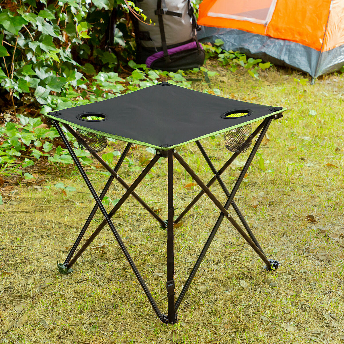 Folding Textile Camping Table with Cover