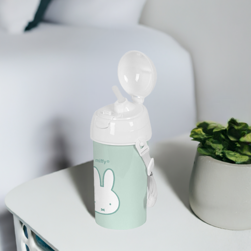 Bottle with Lid and Straw Miffy Menta Mint PVC 500 ml