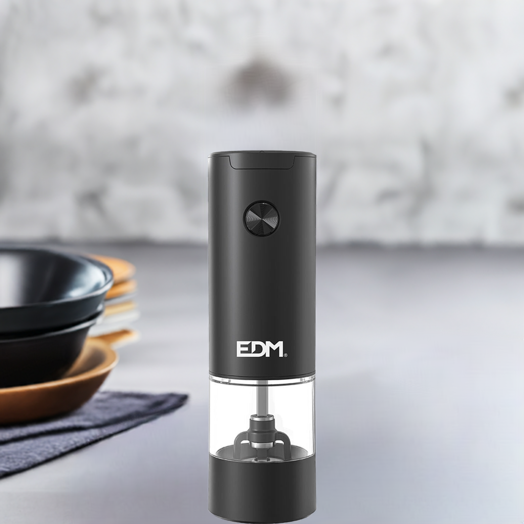 Electric Grinder EDM 07772 Black Transparent 70 ml Ø 5,5 x 17,6 cm