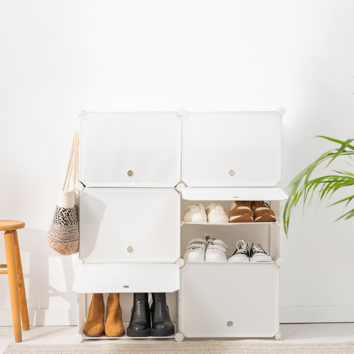 Portable Modular Shoe Cabinet White