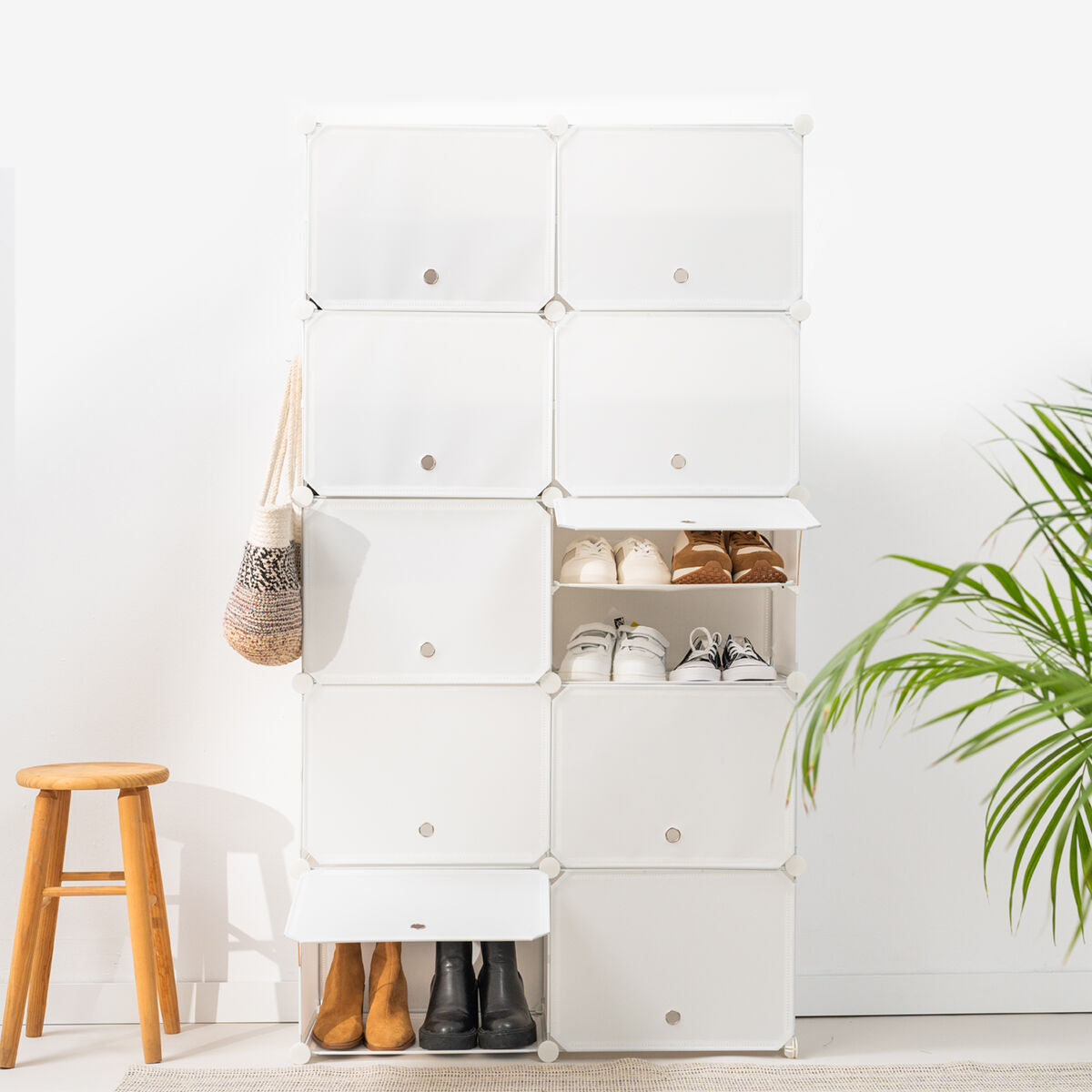 Portable Modular Shoe Cabinet White