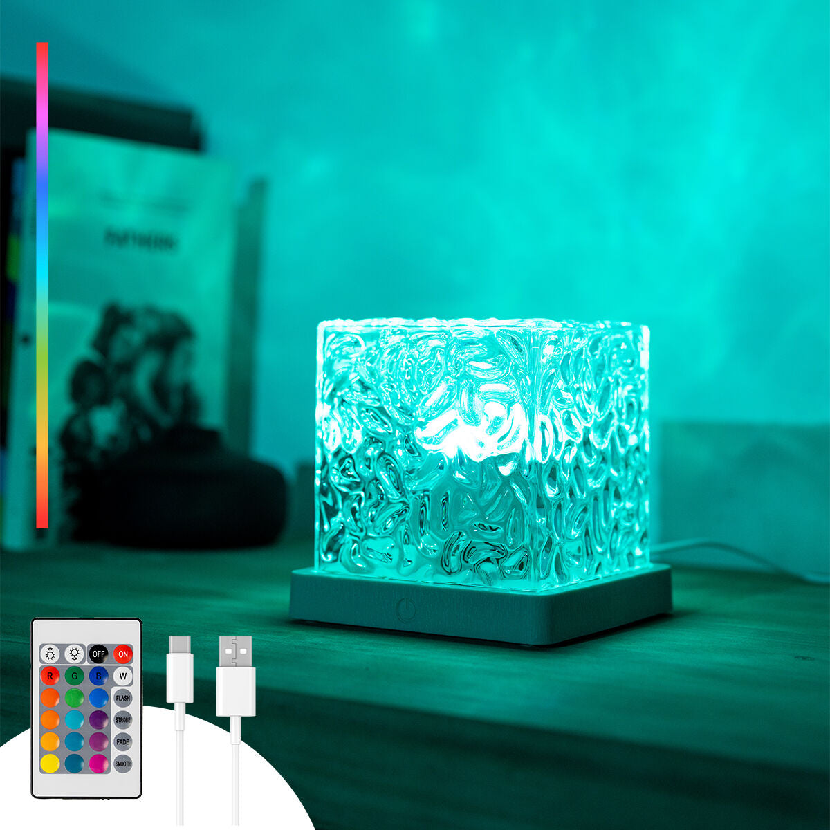 Rechargeable Northern Lights LED Projector InnovaGoods RECHARGEABLE WATER RIPPLE LAMP (Refurbished A)